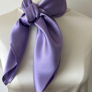 Mulberry Silk Scarf, Purple Periwinkle Neck Scarf, 26"