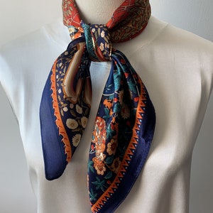 100% Natural Mulberry Silk 26" x 26" Square Silk Scarf Colorful Vibrant Art Silk Neck Scarf Bandana Hair Pony Scarf Gift