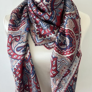 Pure Natural Mulberry Silk Large Scarf 43&quot; x 43&quot; Floral Purple Blue Large Silk Shawl Silk Neck Scarf Hair Wrap Silk Head Wrap Scarf Gift