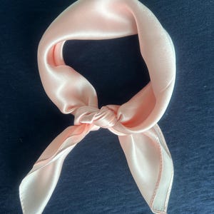 100% Natural Mulberry Silk 21&quot; x 21&quot; Small Scarf Light Sakura Pink Silk Neckerchief Pony Scarf Hair Scarf Bag Scarf Pink Small Scarf Gift