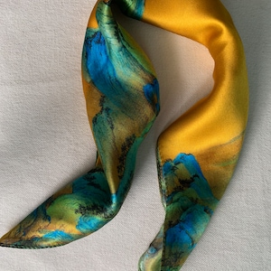 Pure Natural Mulberry Silk Scarf 21&quot; x 21&quot; Small Square Scarf Silk Neckerchief Silk Pony Scarf Handbag Scarf Christmas Silk Scarf Gift