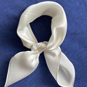 100% Natural Mulberry Silk Scarf 21&quot; x 21&quot; Small Silk Scarf White Silk Neckerchief Silk Hair Scarf Plain Silk Scarf