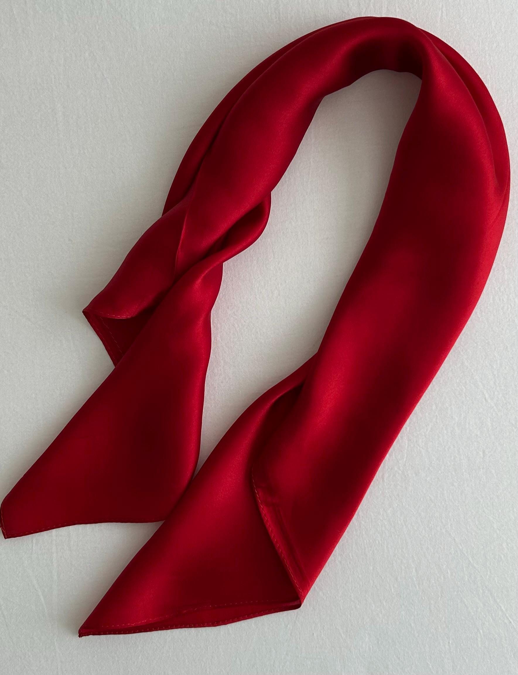 Red Mulberry Silk Scarf: 26 display picture 3