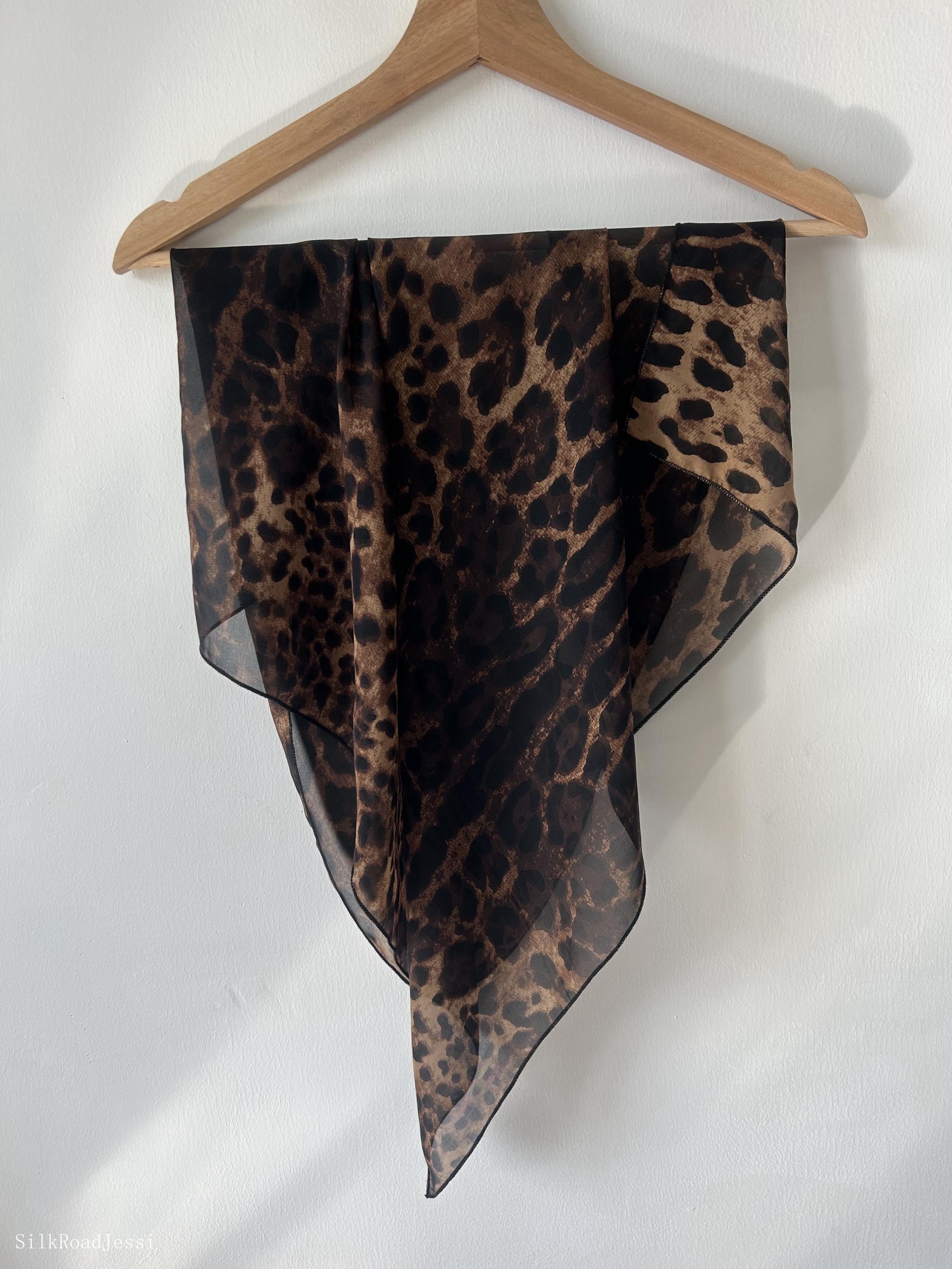 小物 MASU 21AW FUR PRINT SILK SCARF- BROWN MASU FUR PRINT SILK SCARF BROWN