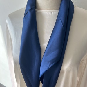 Pure Natural Mulberry Silk Scarf 26' x 26 Medium Dark Blue Plain Silk Neckerchief Hair Scarf Silk Scarf Gift Fashion Scarf for Her Him image 4