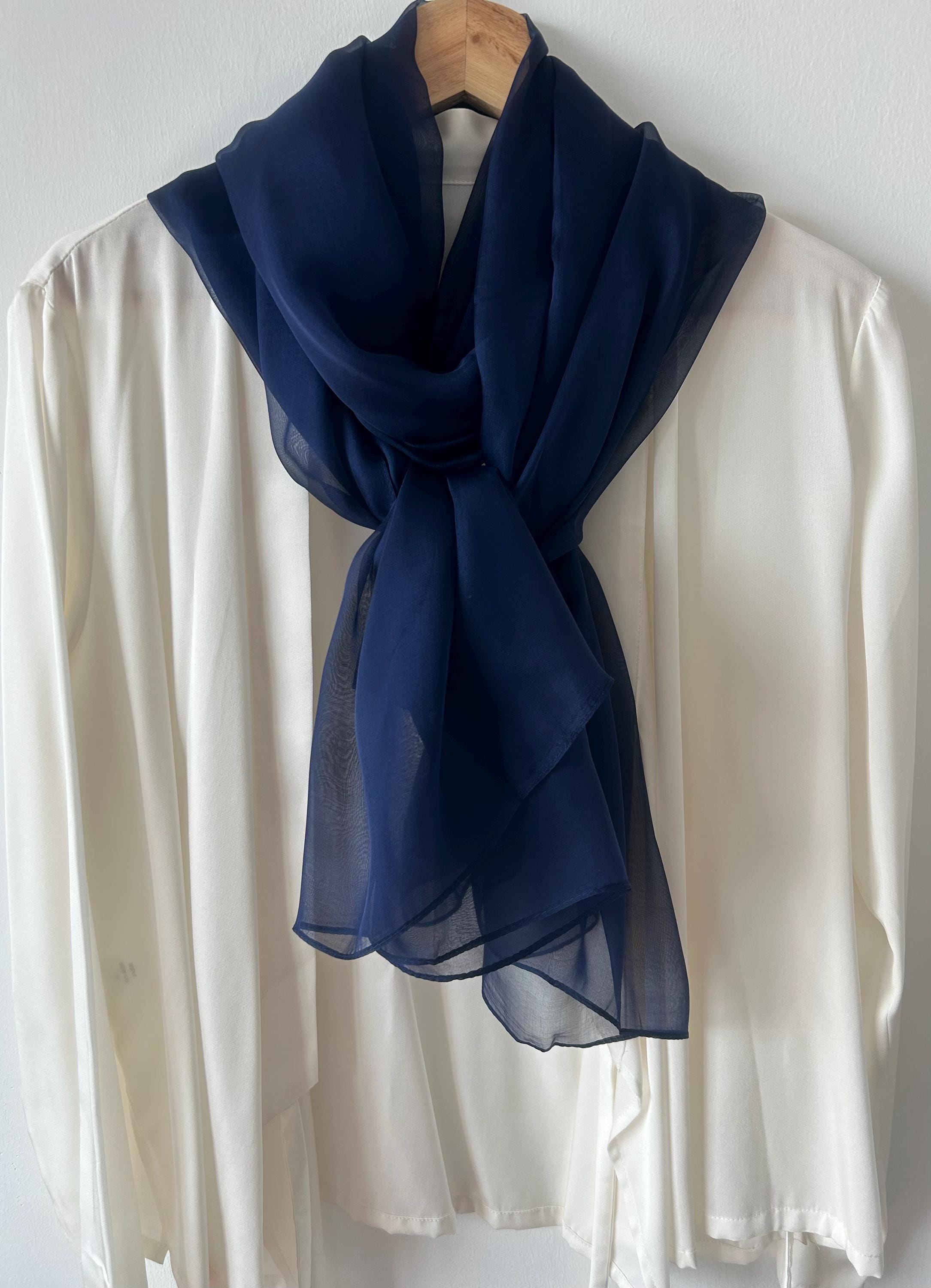 新作モデル 100% Natural Mulberry Silk Chiffon Large Scarf 71 Clothing