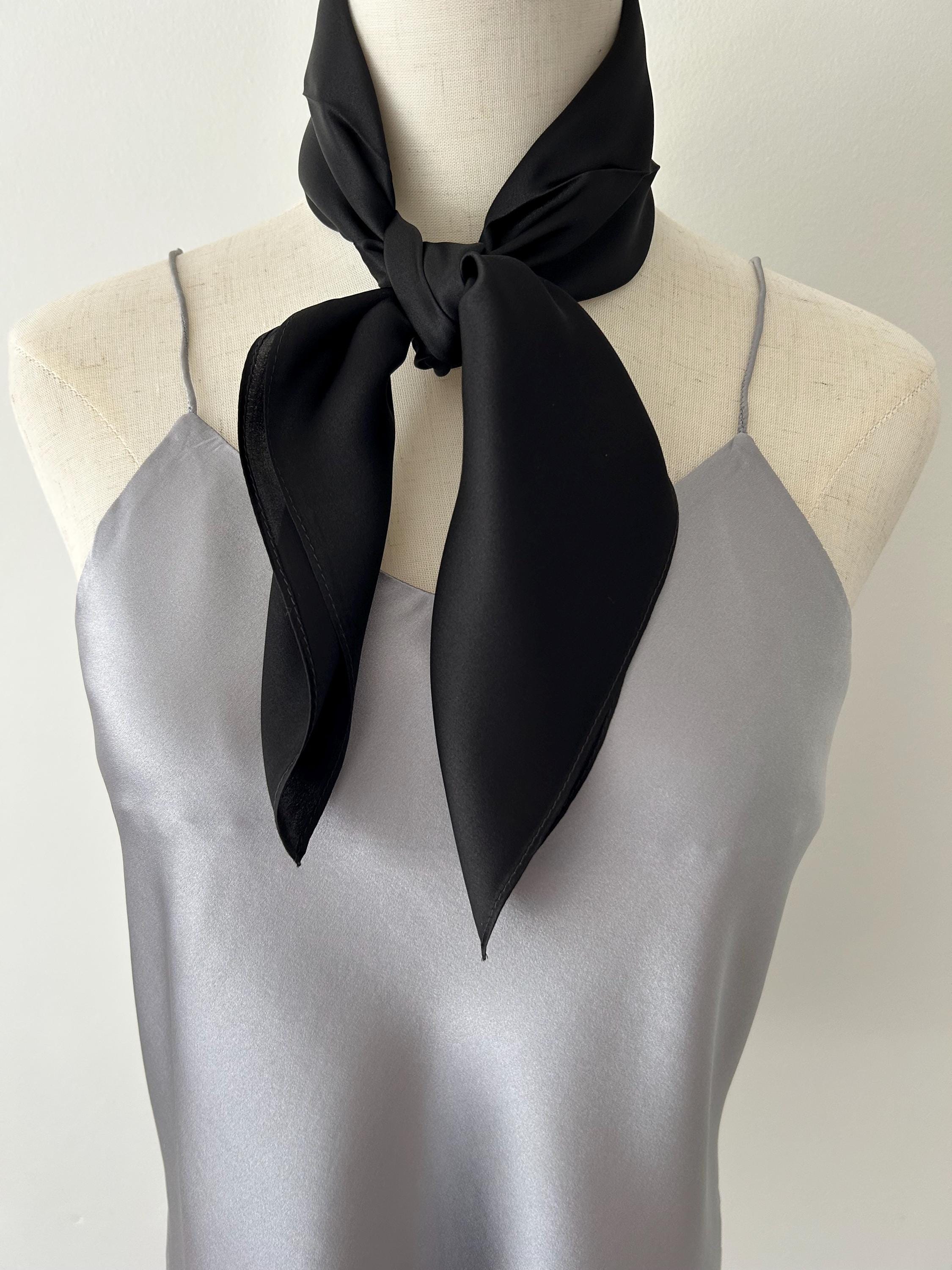 Black Mulberry Silk Scarf: 26