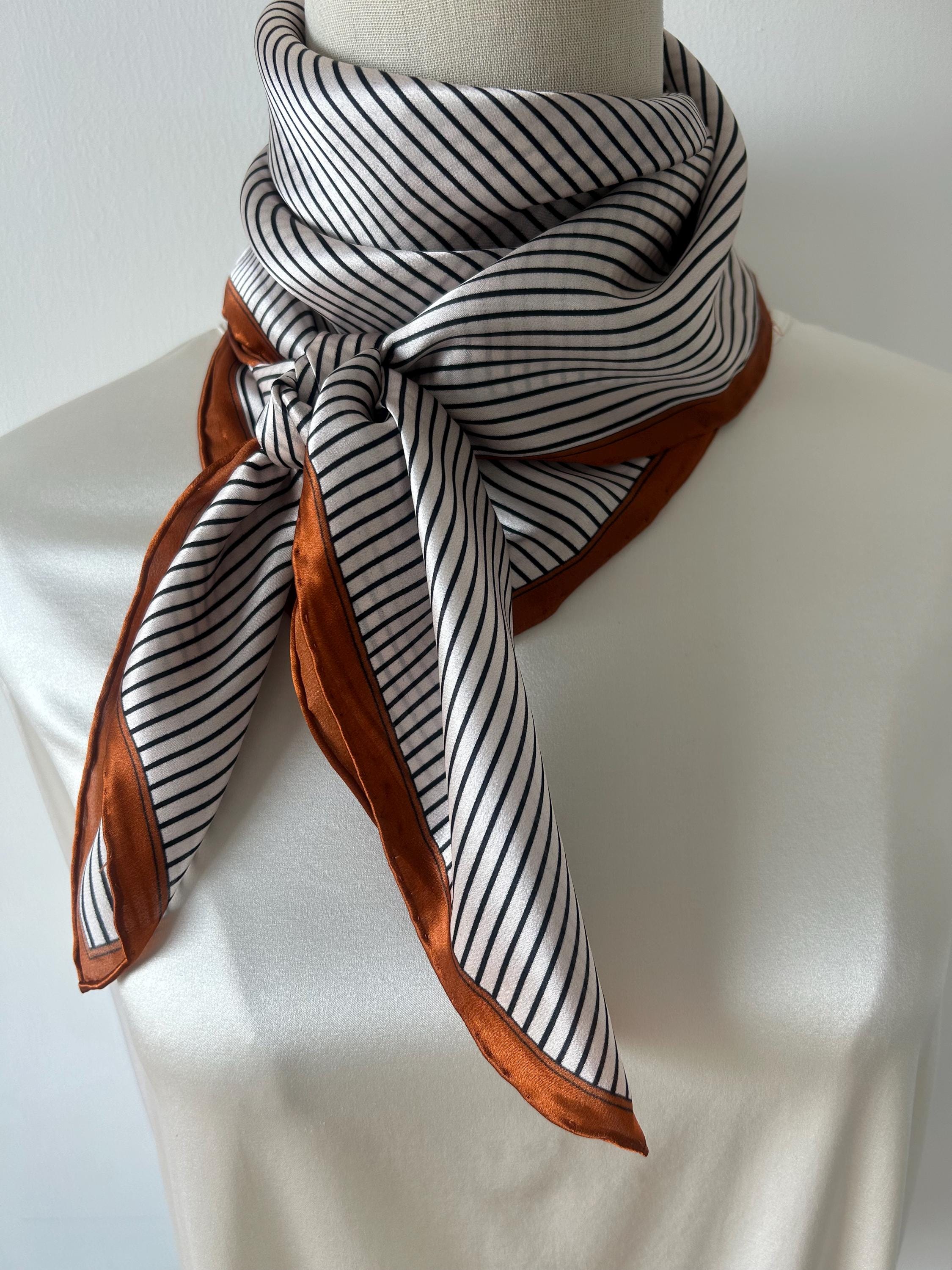 RESTOCKED Black, white, and orange Silky Neck Scarf Strathberry - Silk Skinny Scarf - Pink main image 4