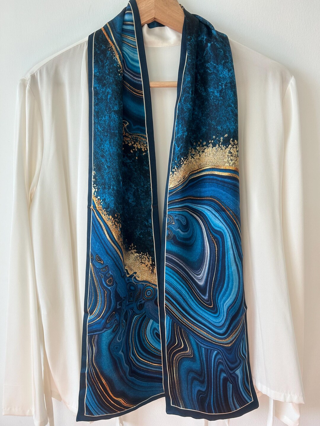 Mulberry Soft Wave Square Pigment Blue Pale Grey Scarves 300029399mlt main image 1