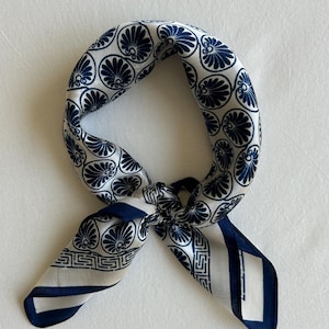 Mulberry Silk Small Square Scarf: Porcelain Blue Neckerchief (21" x 21")