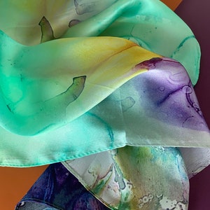 Mulberry Silk Scarf: Colorful Neckerchief, Hair Tie, Bag Accessory (21&quot;x21&quot;)
