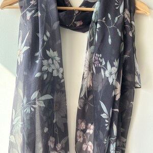 小物 Y's RAYON SILK BLURRY FLOWER PRINT STOLE Sunflower Silk Scarf | Christy Lynn Greene