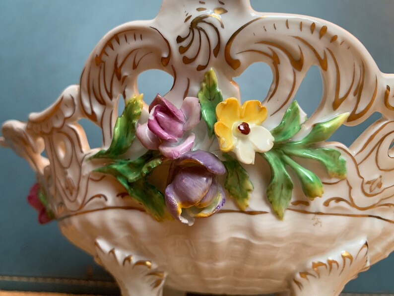 Carl Thieme Dresden Porcelain Antique Rococo Revival Centerpiece Footed ...