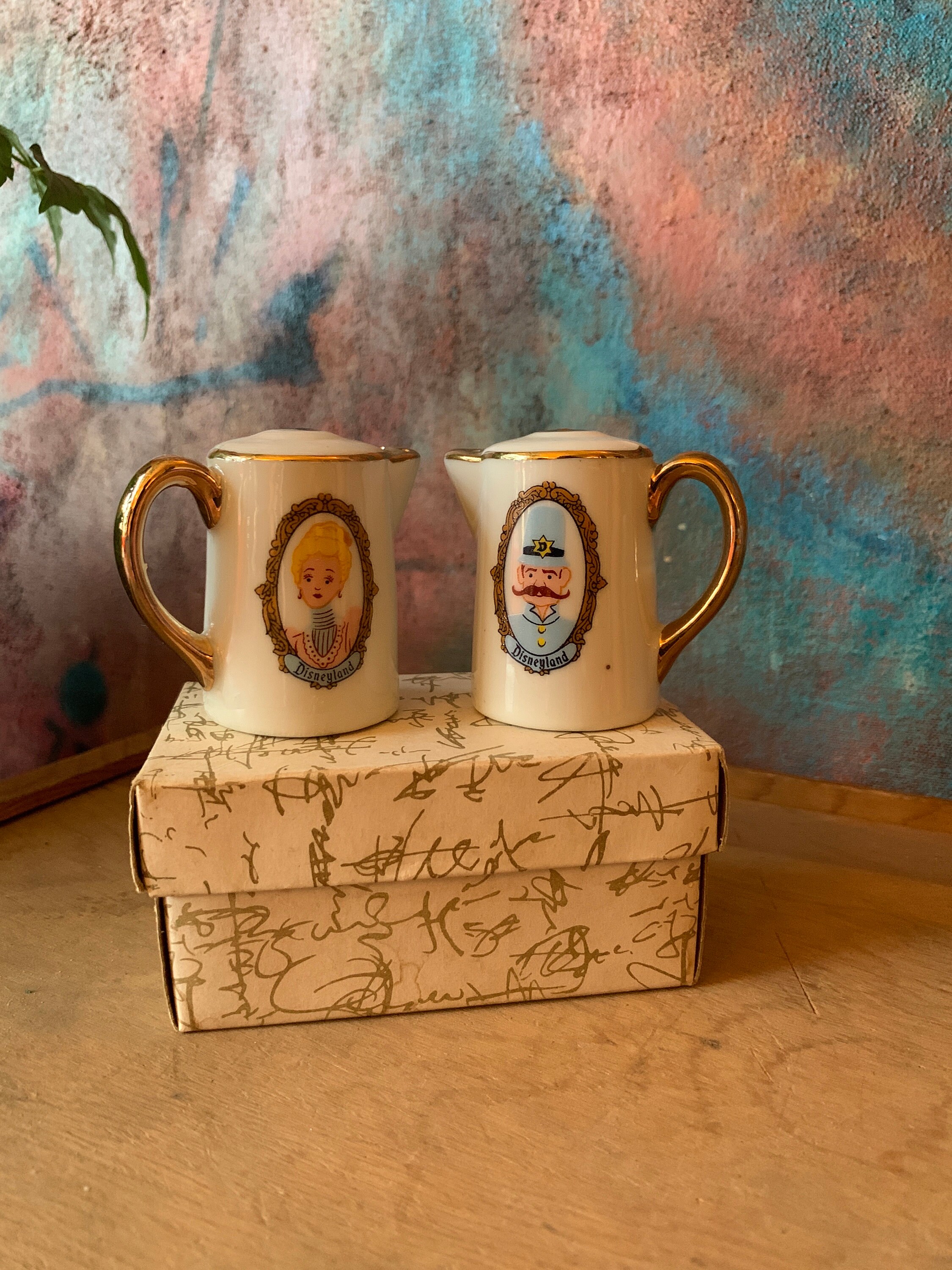 1960s NEW Disney Castle Collectible Salt and Pepper Shaker Set