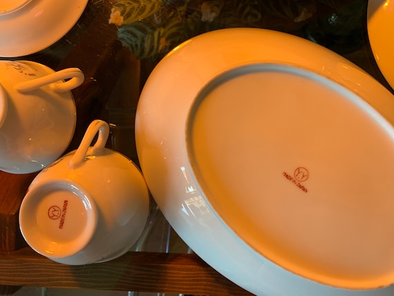 食器 Y Y Y 11-piece 1950s YY Yonemoto Japan Ebi Hand-painted Porcelain Set of