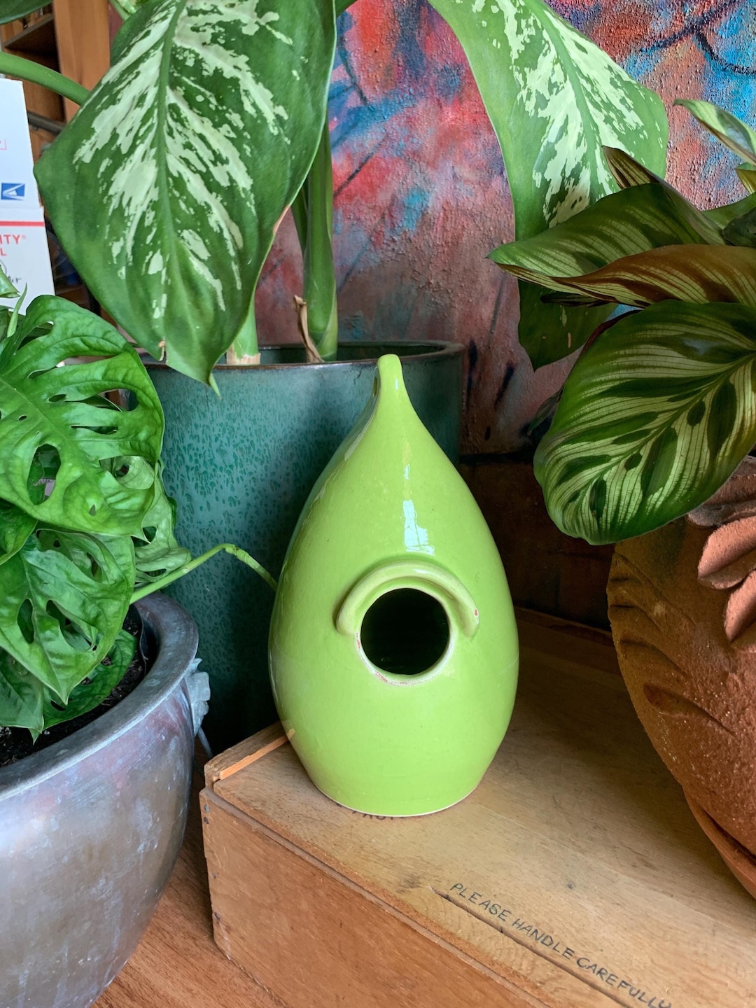 Norterra Portugal Pottery Small Hanging Birdhouse, Mid Century