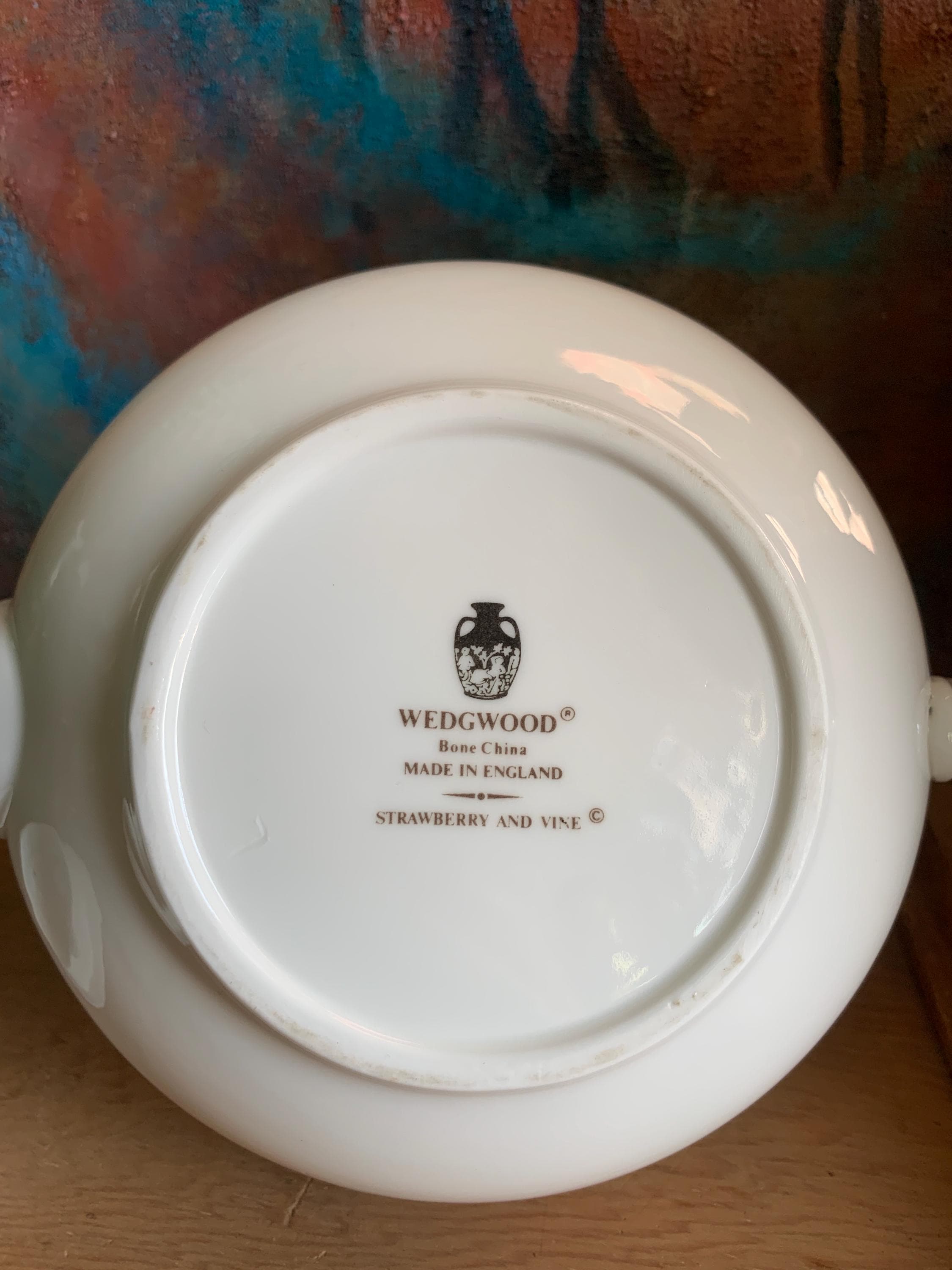 Vintage Wedgwood Strawberry & Vine Bone China Teapot, White