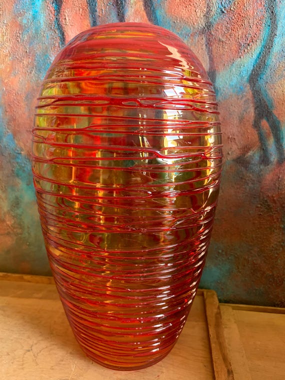 ベネチアングラス　Veniniベニーニ F.Bianconi花瓶 1970s Fulvio Bianconi for Venini Murano Art Glass Round Vase, Made