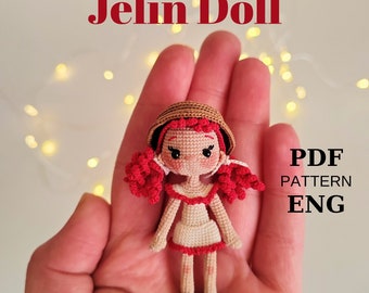 Miniature Crochet Jelin Doll Pattern (PDF)