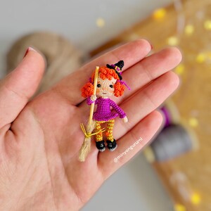 Miniature amigurumi Cute Witch pattern English, Crochet tiny Witch pattern image 9