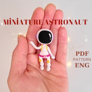 miniature amigurumi astronaut pattern english, crochet tiny kawaii astronaut pattern