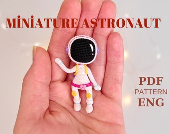 miniature amigurumi astronaut pattern english, crochet tiny kawaii astronaut pattern