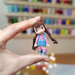 Miniature amigurumi Winter Doll pattern English, Crochet tiny doll pattern image 9
