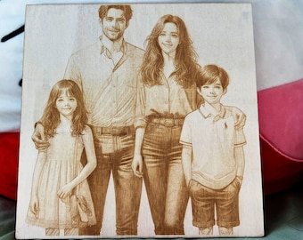 Laser Engraved Photo on Wood: Personalized Portrait Gift