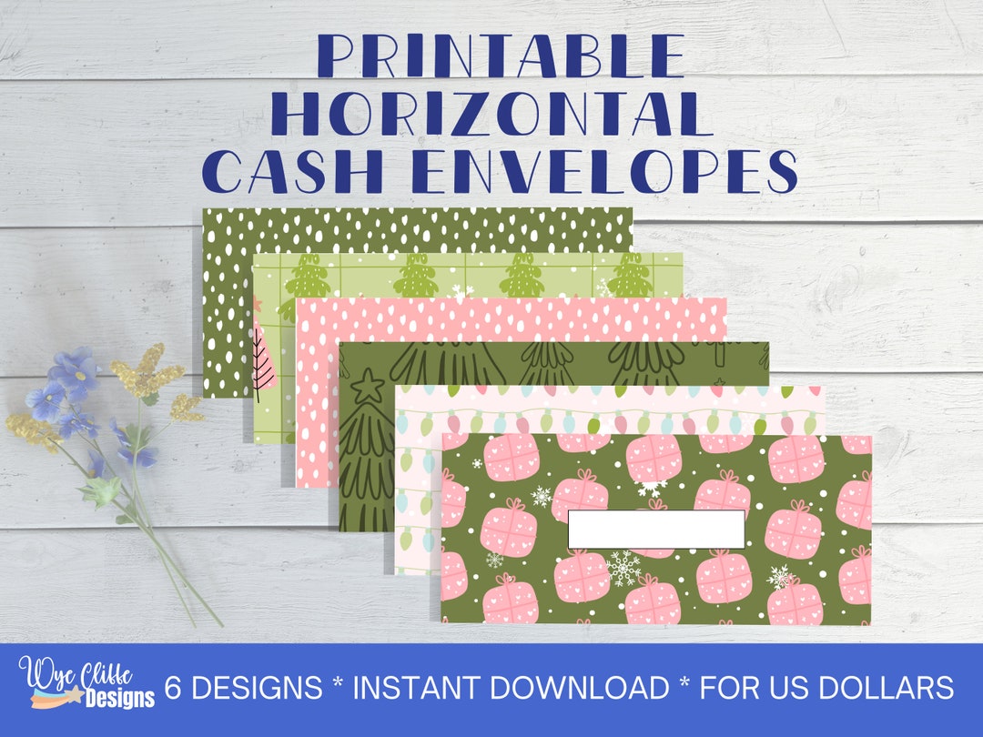 Printable Cash Envelopes Pink and Green Christmas - Etsy