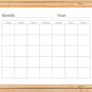 Blanko Kalender Printable Sofort Download + GoodNotes friendly