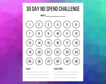 30 Day No Spend Challenge Instant Download PDF Printable + GoodNotes friendly