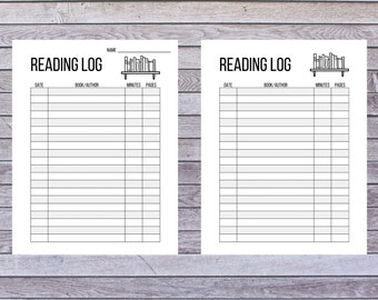 Reading Log Printable Instant Download + GoodNotes friendly