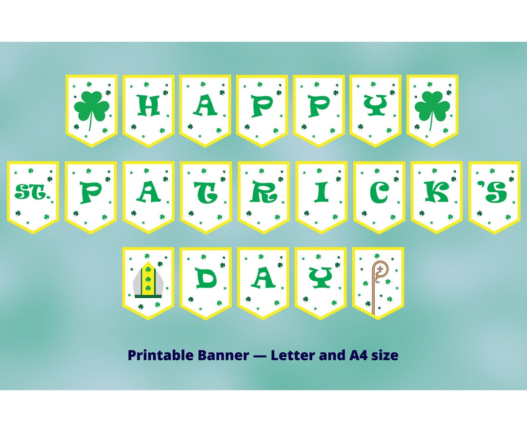 St. Patrick's Day Printable Banner - Etsy