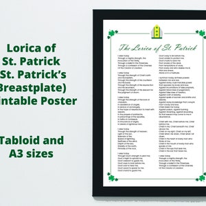 Lorica of St. Patrick Printable Poster | St. Patrick's Breastplate