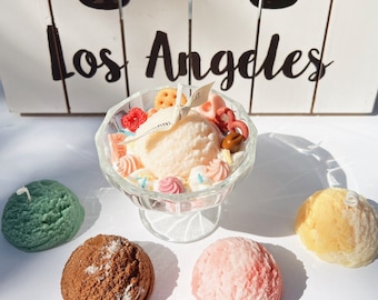Ice Cream Scoop Candle: Dessert Sundae, Foodie Gift