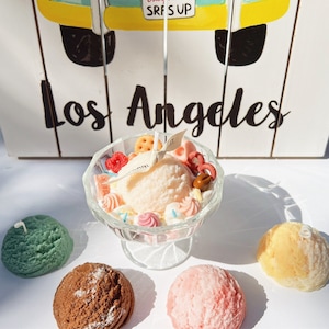Ice cream scoop candle | Dessert Candle | Sundae Candle | Cute Candle | Foodie Birthday Summer Gift | Container Candle