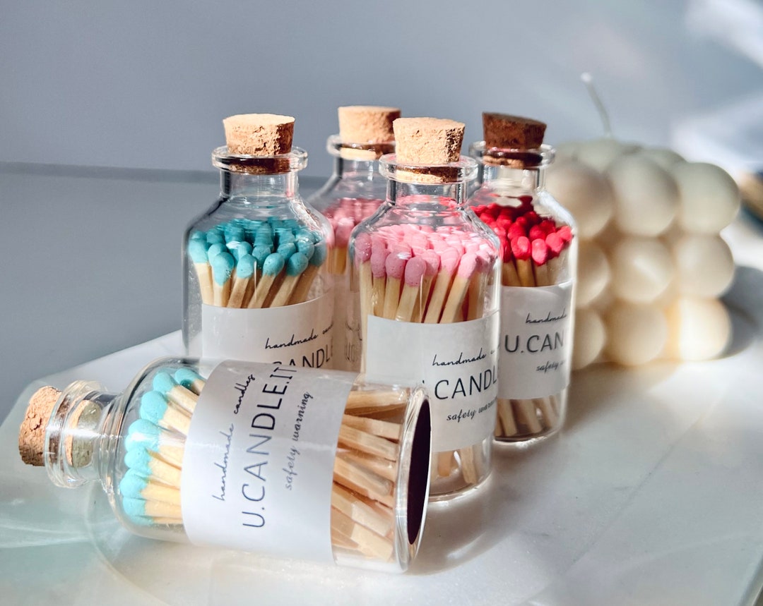Colorful Matches in Glass Jar Candle Decor & Accessories Home