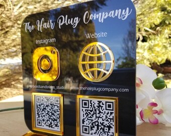 Instagram-skylt för företag | Skylt med flera QR-koder | Skylt för sociala medier med QR-kod | Skylt för sociala medier för företag | Skylt för Cash-app med QR-kod