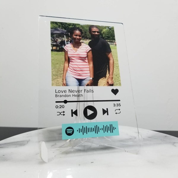 Personalized First Anniversary Gift for Boyfriend | Custom Album Cover Music Plaque | Personalize Gift with Photo | Wedding Anniversary