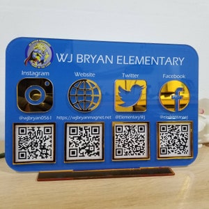 Let's Get Social | QR Code | Popup Shop | Multi Social Media Sign | Multi QR Code Instagram Facebook | Review QR code Sign | Pop up Events