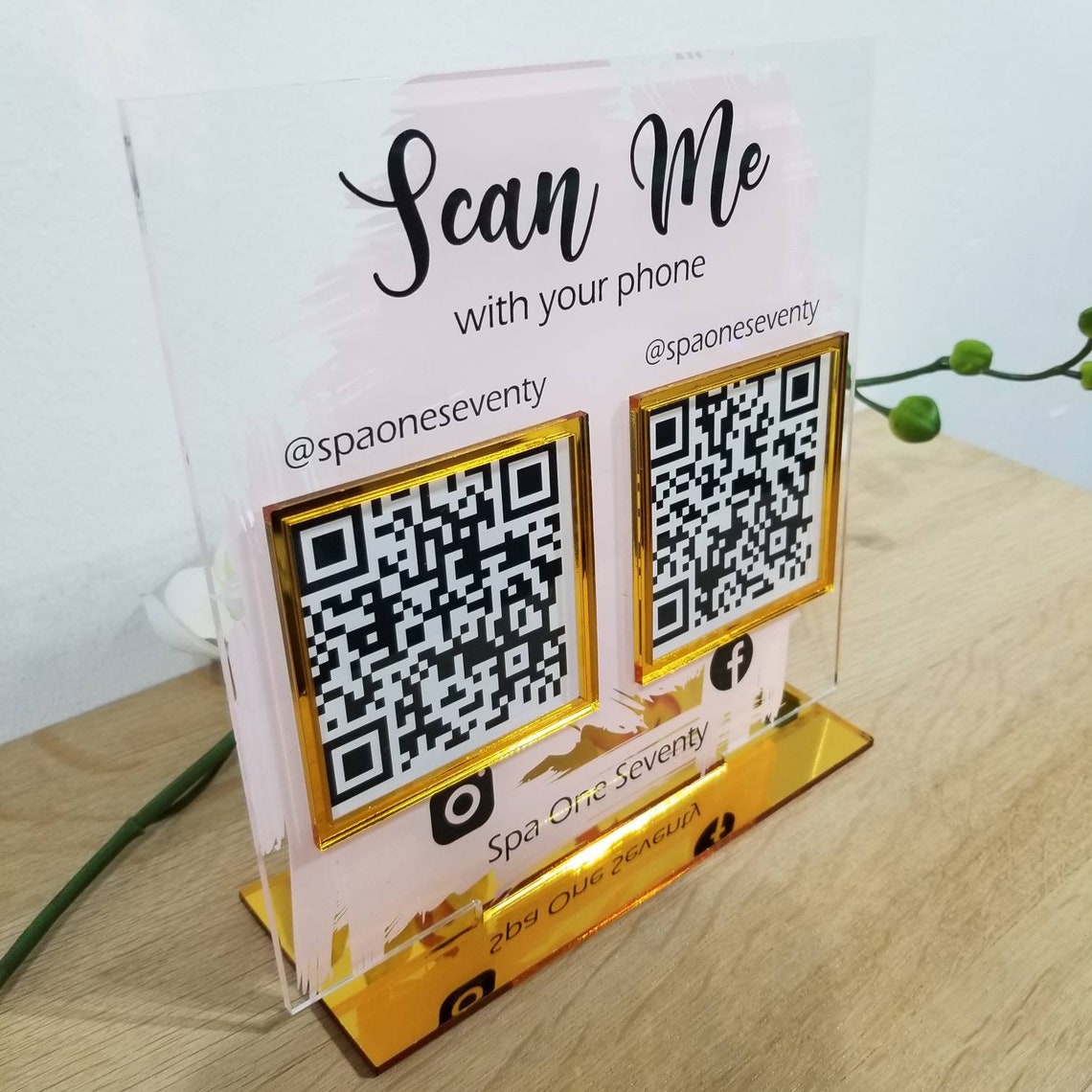 Multi Qr Code Sign Qr Code Sign Business Social Media Sign | Etsy