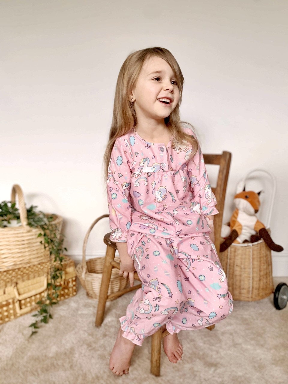Roze ballet Kerstboom vakantie print pyjama pjs meisje Kleding Meisjeskleding Pyjamas & Badjassen Pyjama Sets 