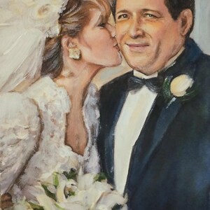 Ritratto personalizzato da foto/Acquerello acrilico dipinto a mano/Coppia personalizzata, famiglia, animali domestici, bambini, arte della casa/Arte paesaggistica personalizzata