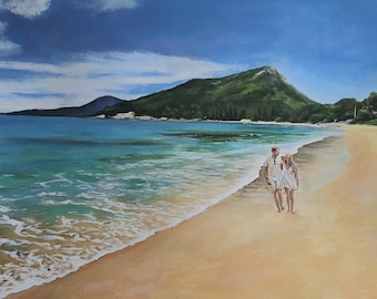 Custom Watercolor Landscape Painting: Personalized Travel Memory Art