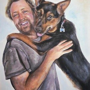 Ritratto personalizzato da foto/Acquerello acrilico dipinto a mano/Coppia personalizzata, famiglia, animali domestici, bambini, arte della casa/Arte paesaggistica personalizzata