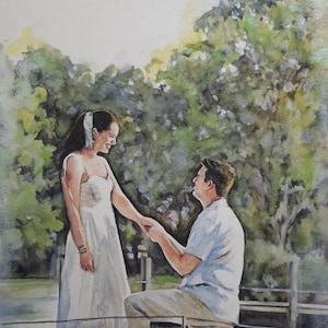 Custom Portrait from Photo/ Hand Painted Watercolor Acrylic/ Personalised Couple, Family, Pet, Baby, House Art / Personalised Landscape Art