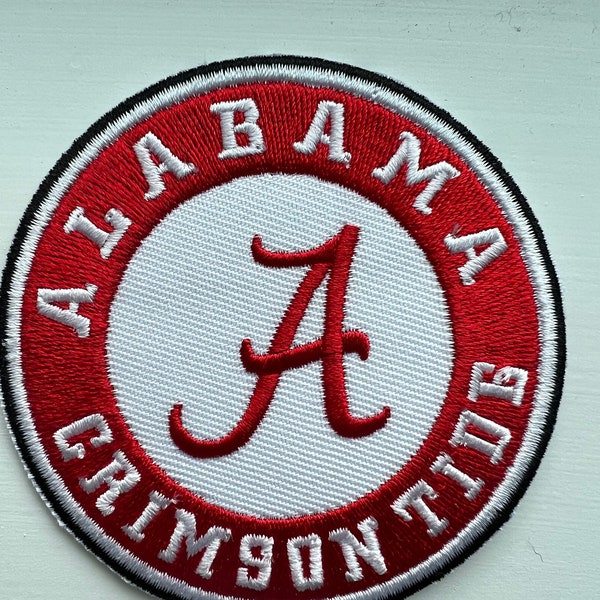 ALABAMA CRIMSON TIDE embroidered Patch/ Roll Tide/ Iron On Patch / Sew On Patch / Backpack Patch / Jacket Patch / Collegiate Embroidery