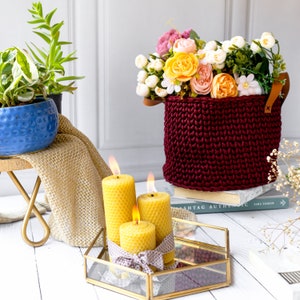 CROCHET STORAGE BASKET, Hand-crocheted, Decorative Basket, Yarn basket, Multi-purpose Organizer, for Bathroom, Craft room, , Entry way, image 8