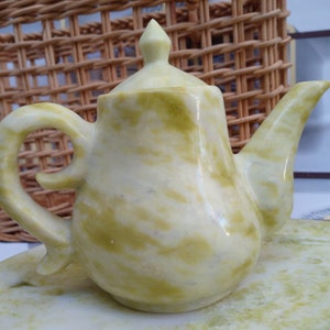 Jade teapot and cup Handmade Natural stone Palace style