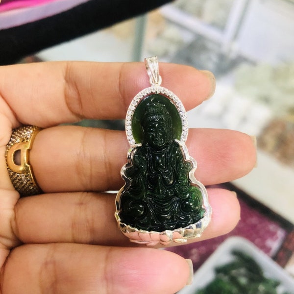 Jade Buddha Pendant Etsy